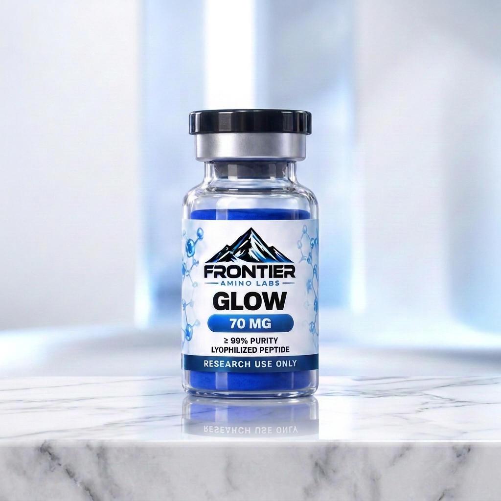 GLOW 70 mg research vial